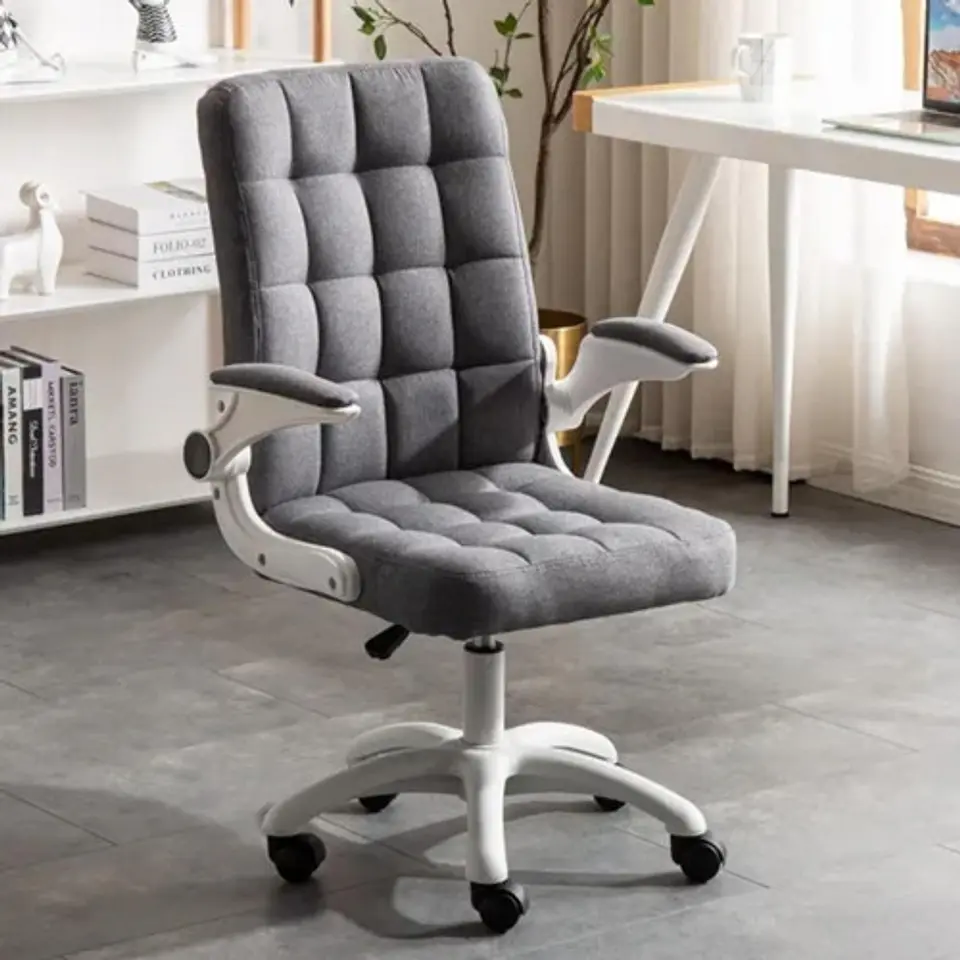 Silla De Oficina De Tela Altura Con Ajustable Y Ruedas 9