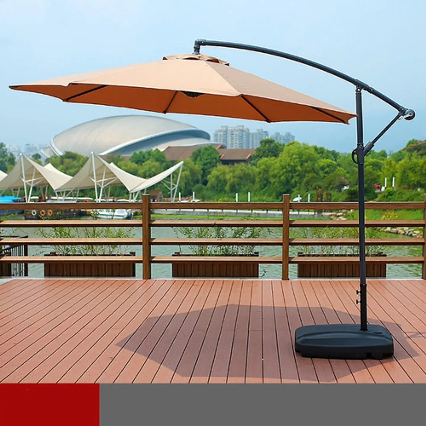 Toldo Quitasol Parasol Lateral 3 M Sombrilla Con Base 7