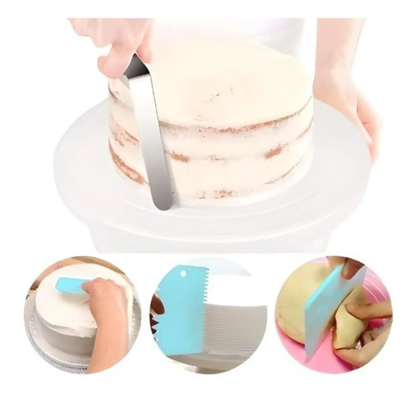 Set De Decoración De Tortas 106 Piezas Base Giratoria 360° 2