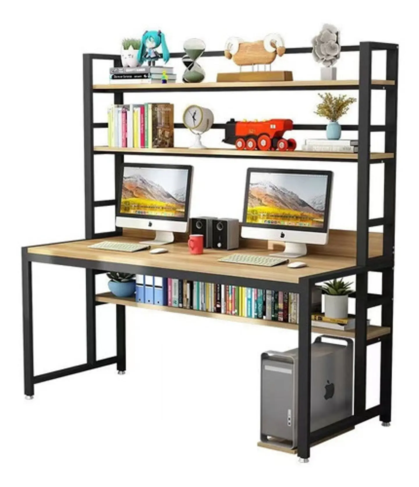 Escritorio Mesa Oficina Estudio De Madera Librero Biblioteca 1