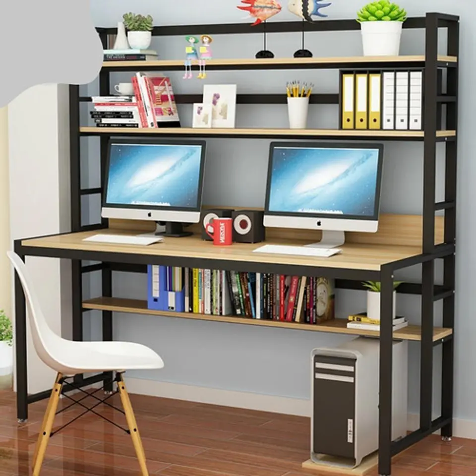 Escritorio Mesa Oficina Estudio De Madera Librero Biblioteca 2