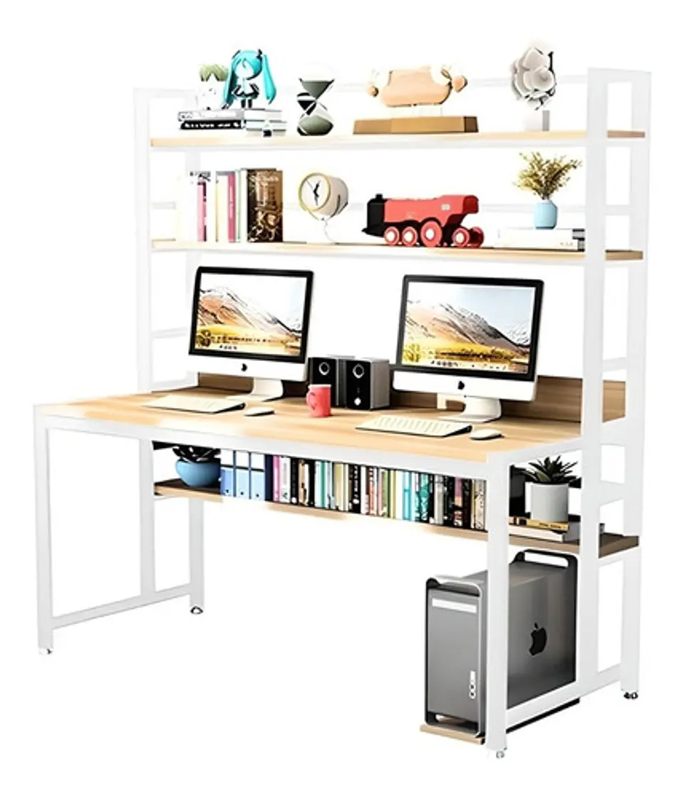 Escritorio Mesa Oficina Estudio De Madera Librero Biblioteca 3