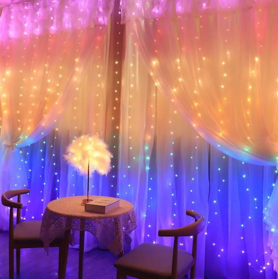 Cortinas Serie Luces 300 Led Decorativas Usb 8 Modelo 3x2.8m 6