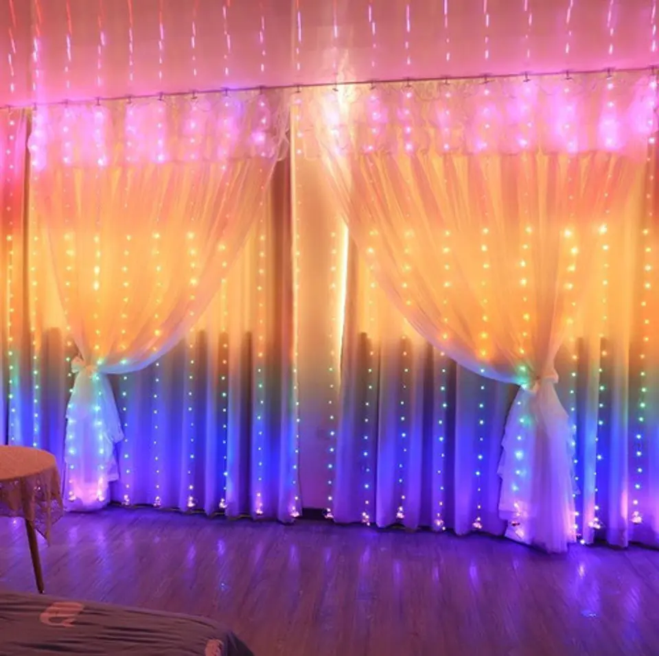 Cortinas Serie Luces 300 Led Decorativas Usb 8 Modelo 3x2.8m 7