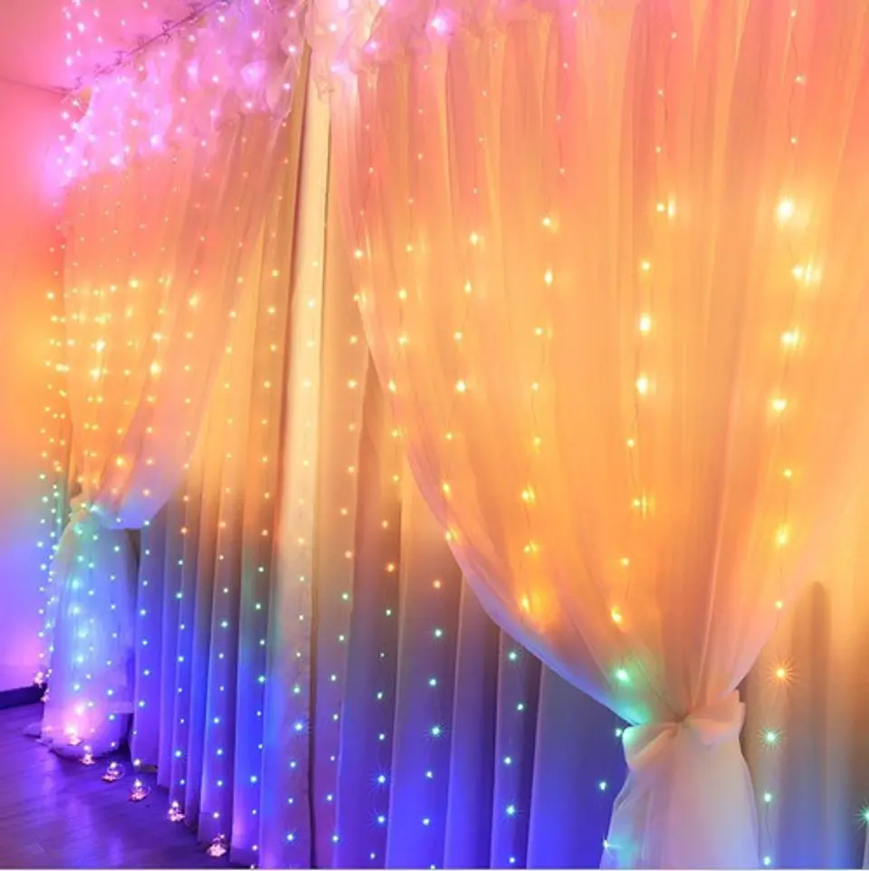 Cortinas Serie Luces 300 Led Decorativas Usb 8 Modelo 3x2.8m 8