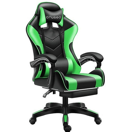 Silla Gamer De Cuero Reclinable Con Reposapiés Y Masajeador