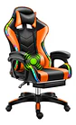 Silla Gamer Con Luz Rgb Reposapiés Y Masajeador Reclinable - Miniatura 14