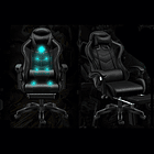 Silla Gamer Con Luz Rgb Reposapiés Y Masajeador Reclinable 19