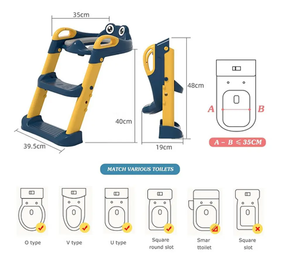 Asientos Adaptador Escalera De Inodoro Baño Wc Para Niños 4