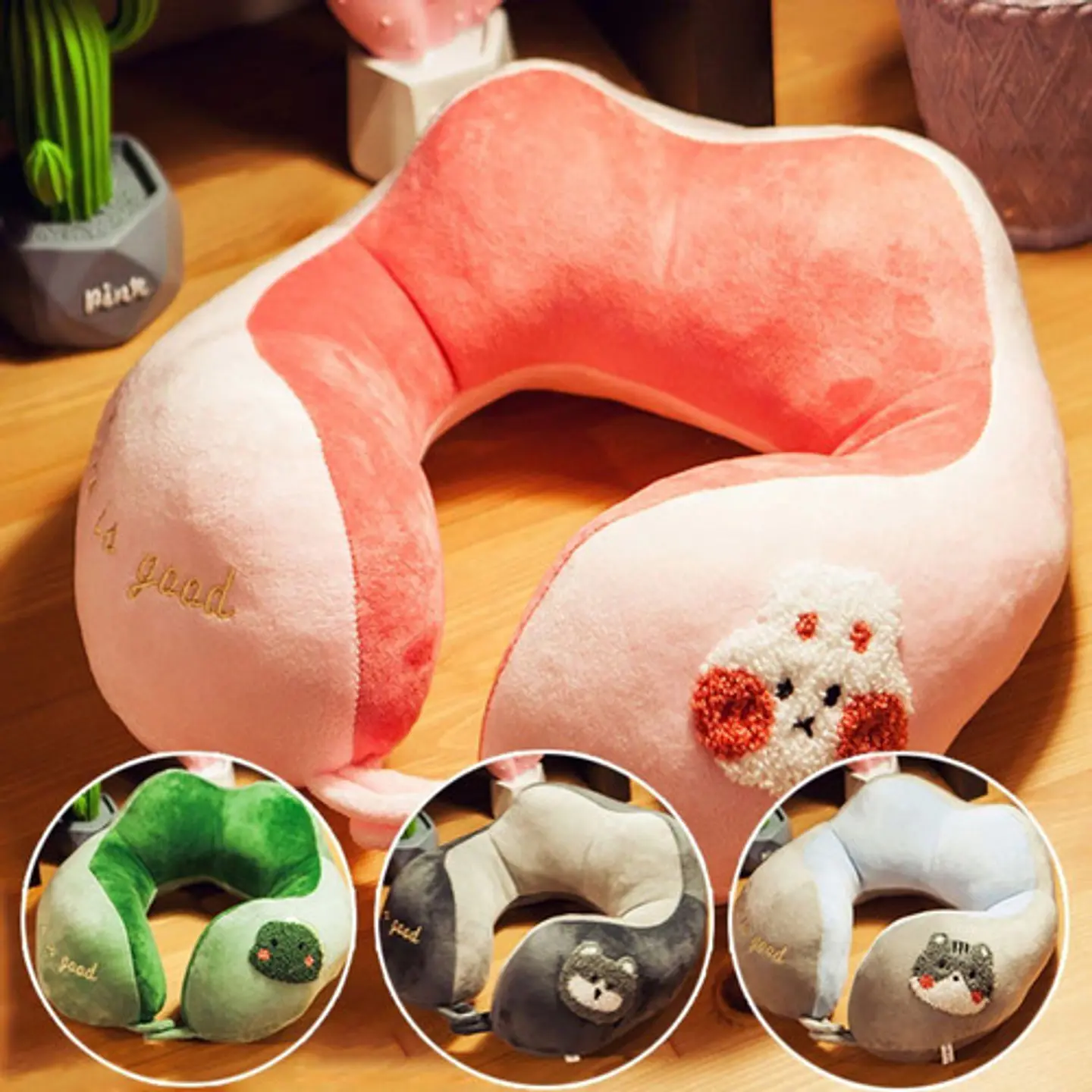 Almohada Cojín Cuello Cervical Viaje Auto Escritorio 10