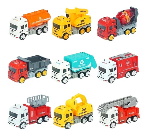 Set 9 Juguete De Camiones Vehículos De Construcción