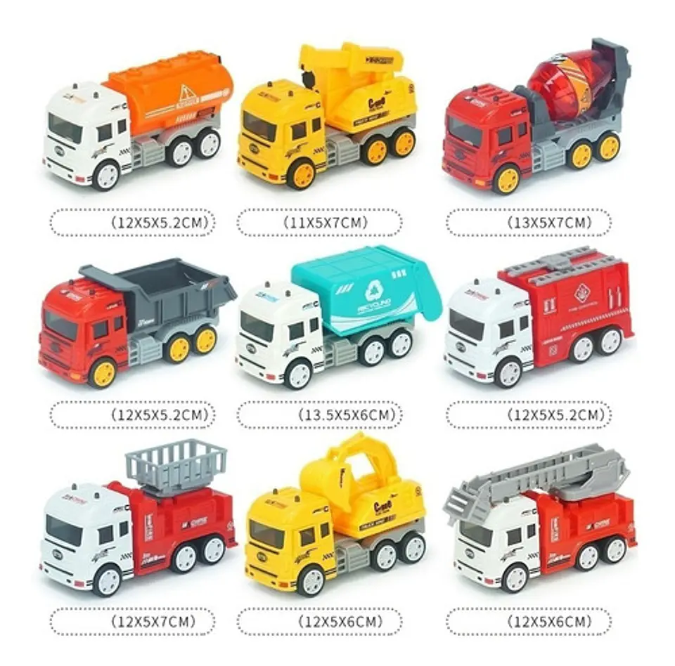 Set 9 Juguete De Camiones Vehículos De Construcción 4