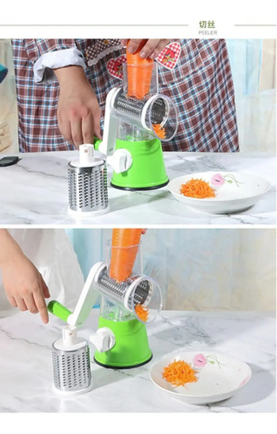 Cortador Rebanador Rallador Giratorio De Verduras Rodajas 3
