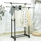 Tendedero Alargable Largo Ajustable Con Ruedas Para Ropa - Miniatura 2
