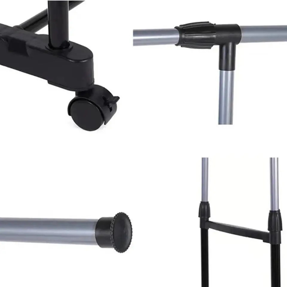 Tendedero Alargable Largo Ajustable Con Ruedas Para Ropa 4