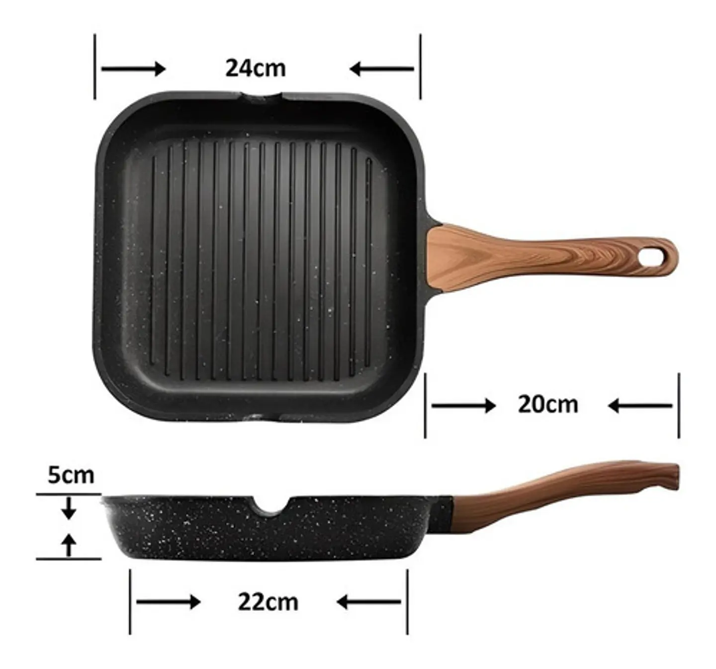 Sartén Plancha Steak De Granito 24cm Antiadherente 4