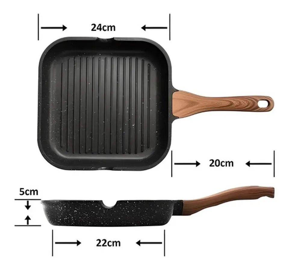 Sartén Plancha Steak De Granito 24cm Antiadherente 4