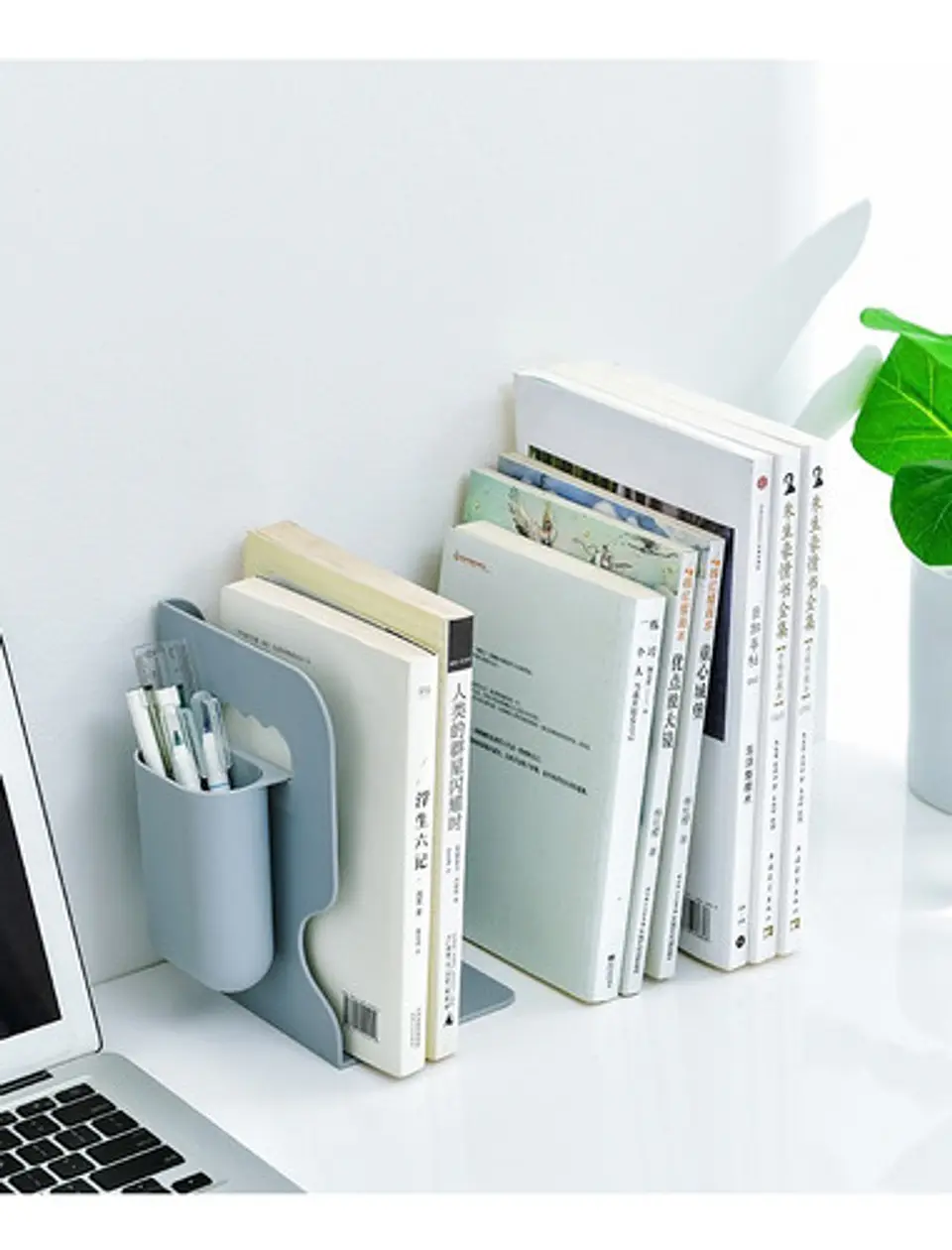 Organizador Soporte Libros Ajustable Con Portalápices 9