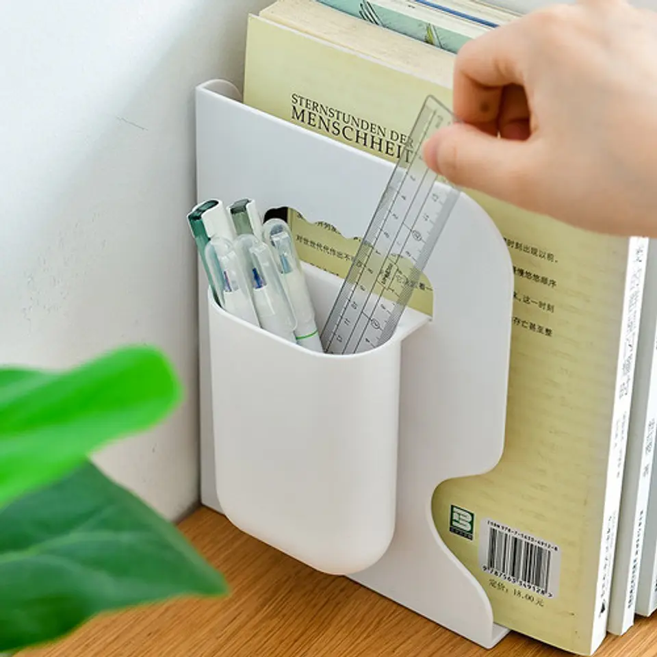 Organizador Soporte Libros Ajustable Con Portalápices 13