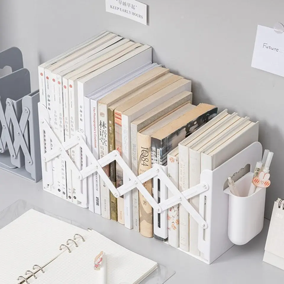 Organizador Soporte Libros Ajustable Con Portalápices 15