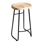 Silla De Bar Metálica 75 Cm Asiento Madera  1