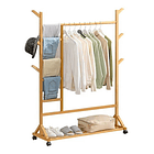 Perchero 100 Cm De Bamboo Con Ruedas Organizador 1