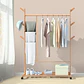 Perchero 100 Cm De Bamboo Con Ruedas Organizador - Miniatura 2