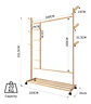 Perchero 100 Cm De Bamboo Con Ruedas Organizador - Miniatura 3