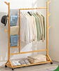 Perchero 100 Cm De Bamboo Con Ruedas Organizador - Miniatura 5