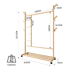 Perchero 100 Cm De Bamboo Con Ruedas Organizador 11