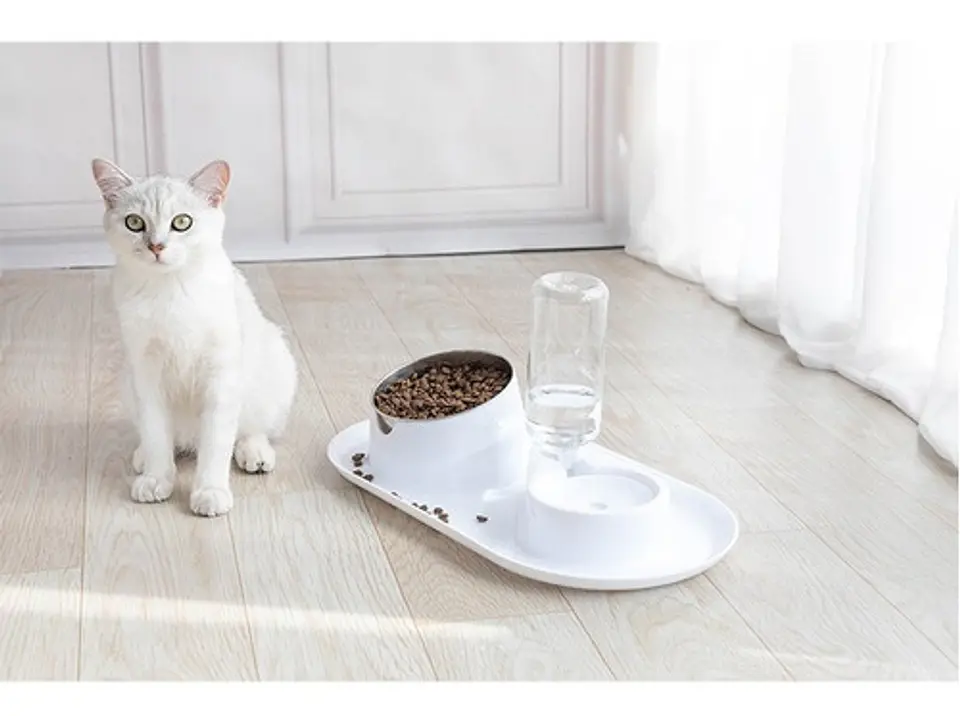 Tazon Comedero Bebedero Doble Para Mascota Gatos Y Perros  8
