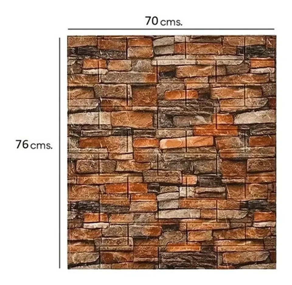Pack 10 Lamina Papel Mural Autoadhesivo 3d 8