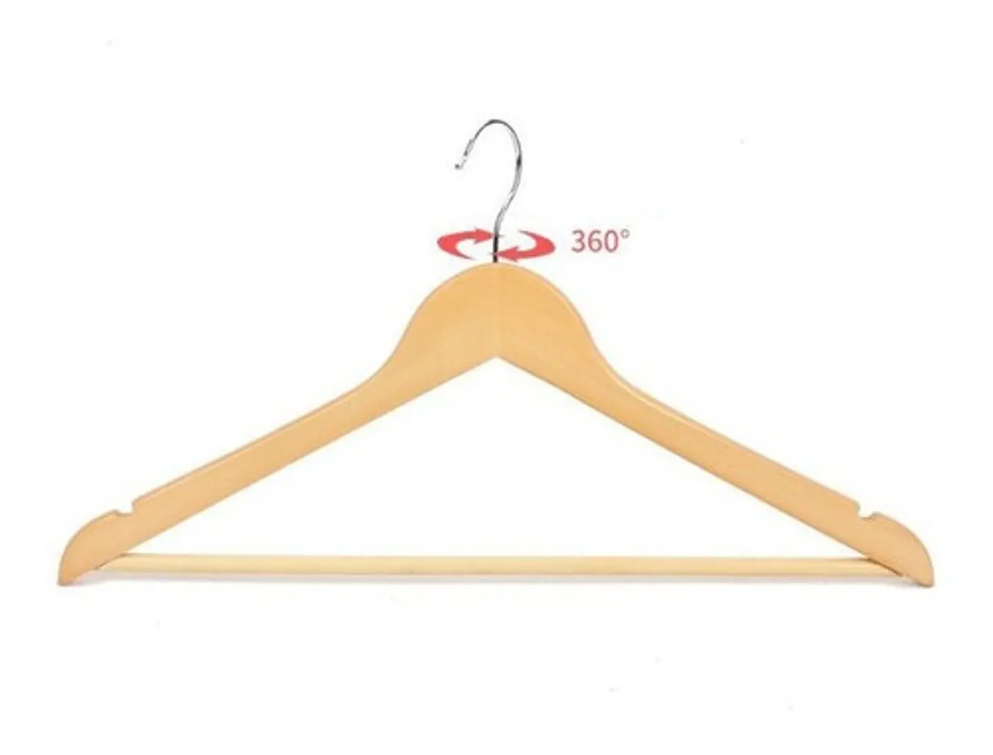 Pack 10 Colgadores De Madera Ganchos Perchero Ropa 2