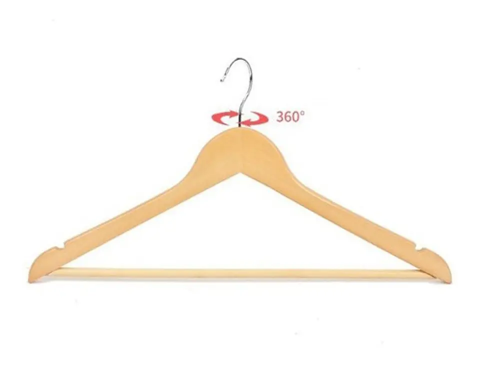 Pack 10 Colgadores De Madera Ganchos Perchero Ropa 2