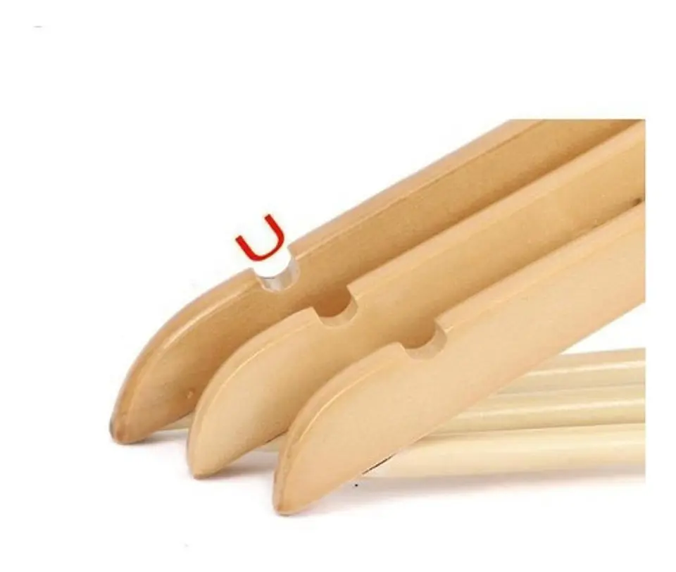 Pack 10 Colgadores De Madera Ganchos Perchero Ropa 3