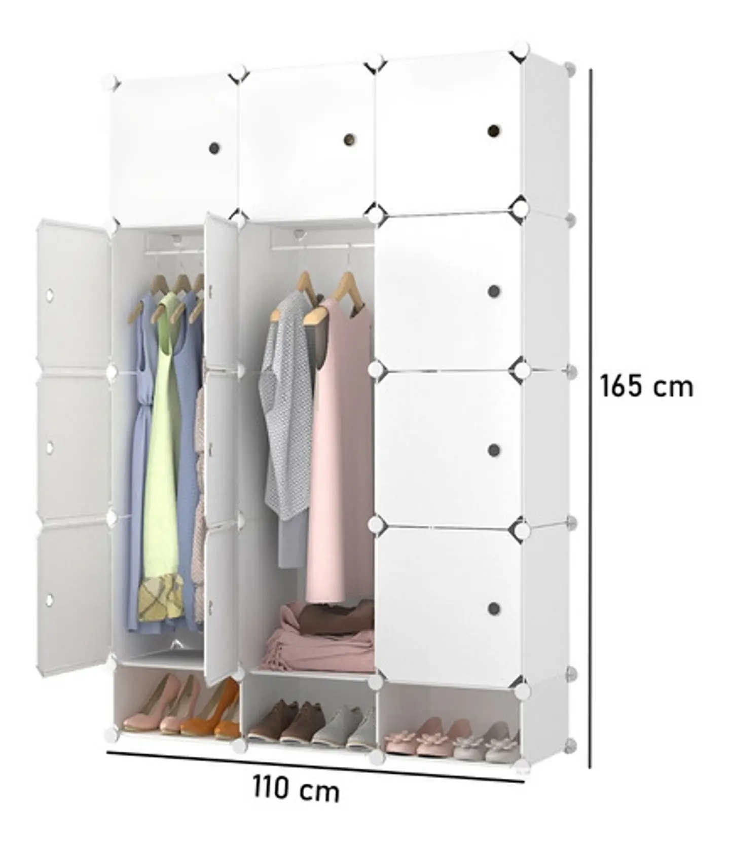Organizador Closet Ropero Armable Modulado 165 X 110 Cm 2