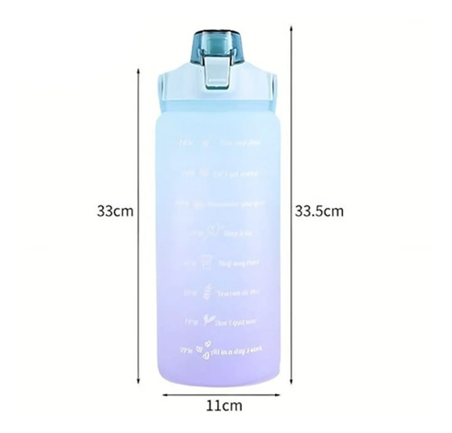 Botella De Agua De 2 Litros Con Pajita Fitness 6