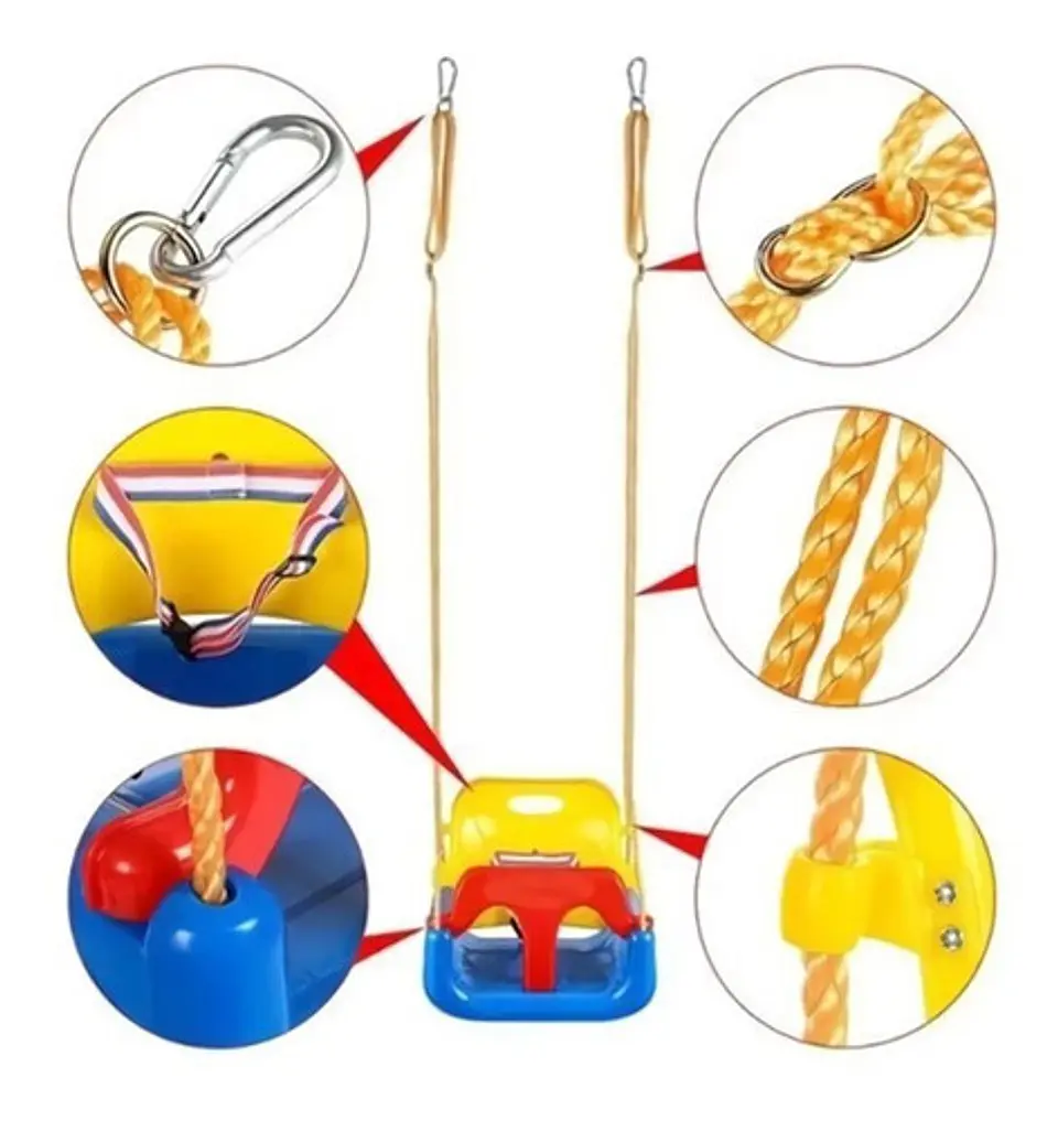 Asiento Columpio 4 En 1 Ajustable Portátil Niños Bebé 5
