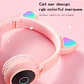 Audífonos Led Inalámbricos Ojeras Gato Bluetooh + Micrófono - Miniatura 3