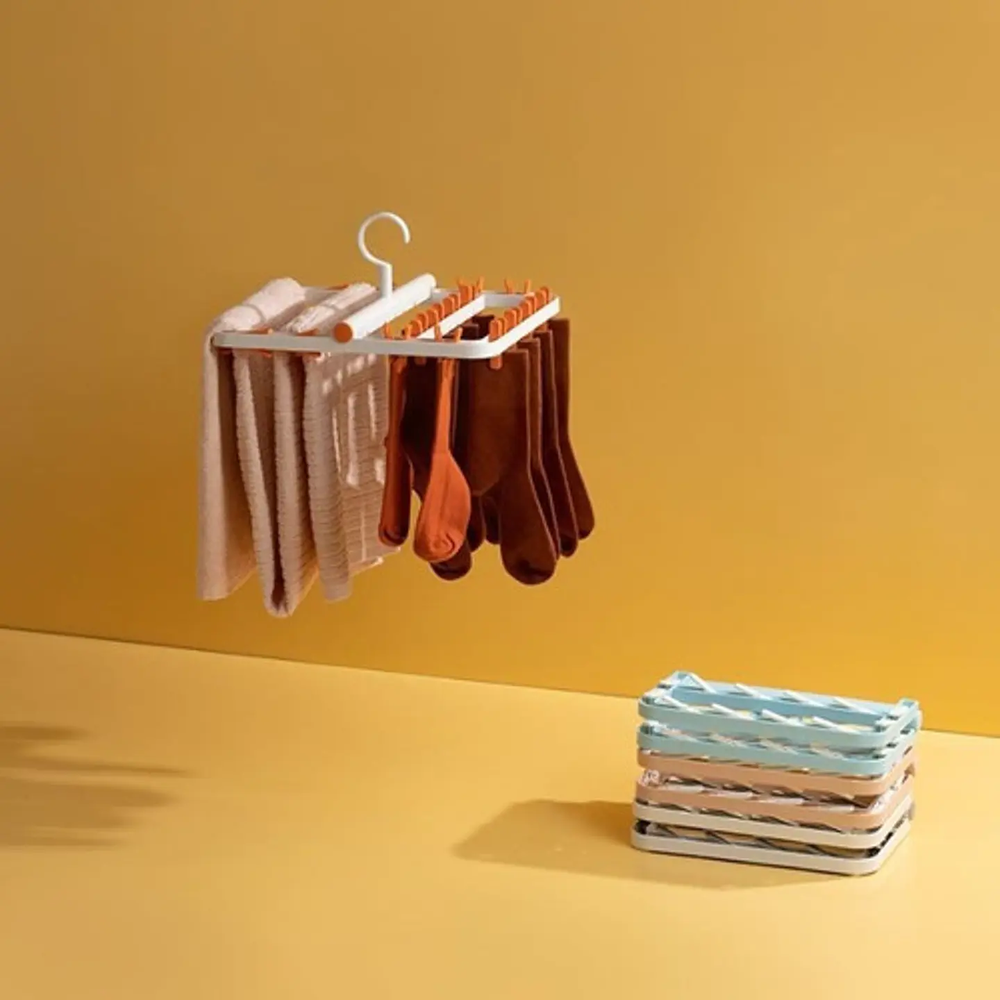 Pinzas Colgador Calcetín Ropa Interior 24 Clips Plegable 6