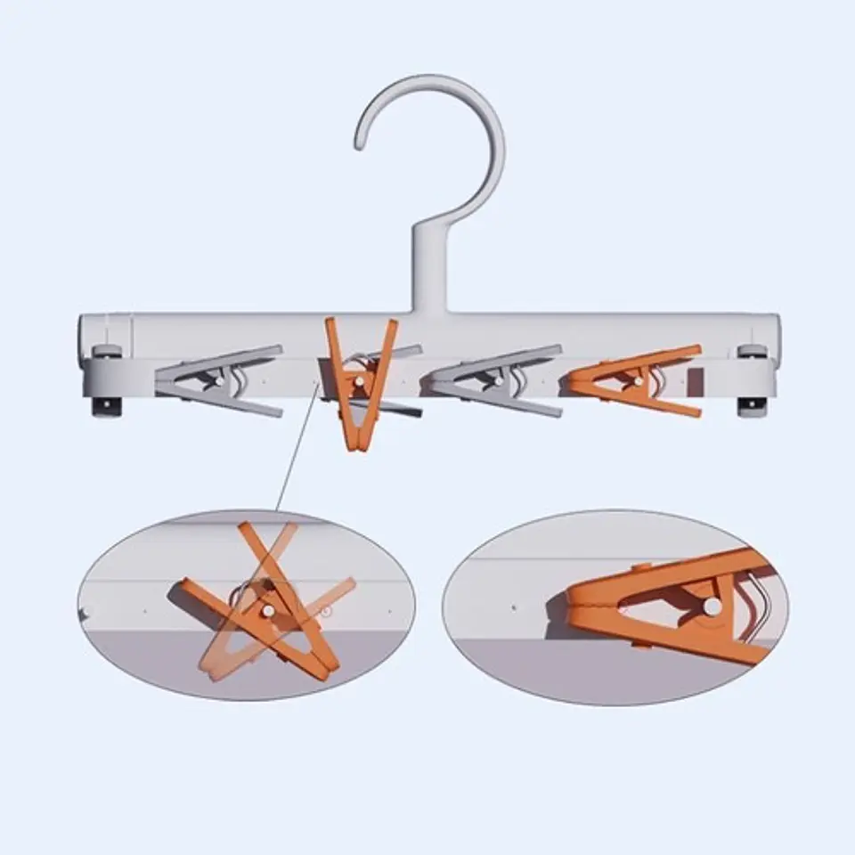 Pinzas Colgador Calcetín Ropa Interior 24 Clips Plegable 12