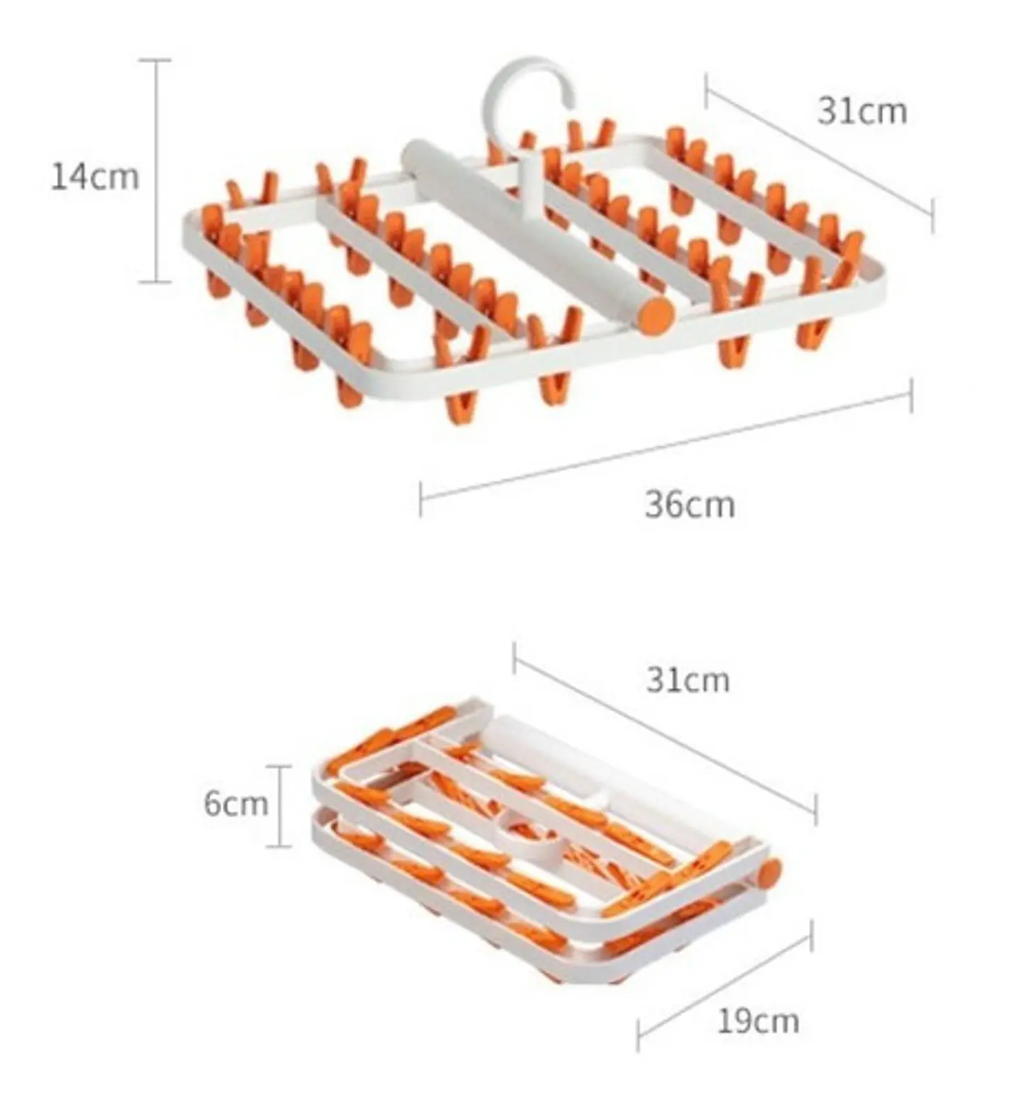 Pinzas Colgador Calcetín Ropa Interior 24 Clips Plegable 13