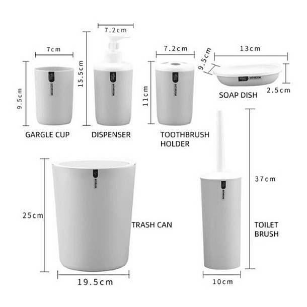 Juego De Baño De 6 Piezas Accesorios 6