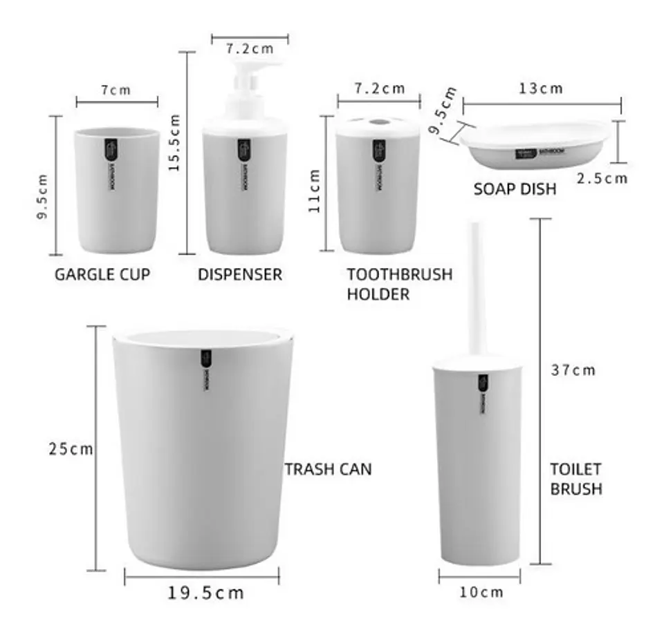 Juego De Baño De 6 Piezas Accesorios 6