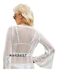 Blusa Blanca Manga Larga De Mujer Talla Única - Miniatura 2
