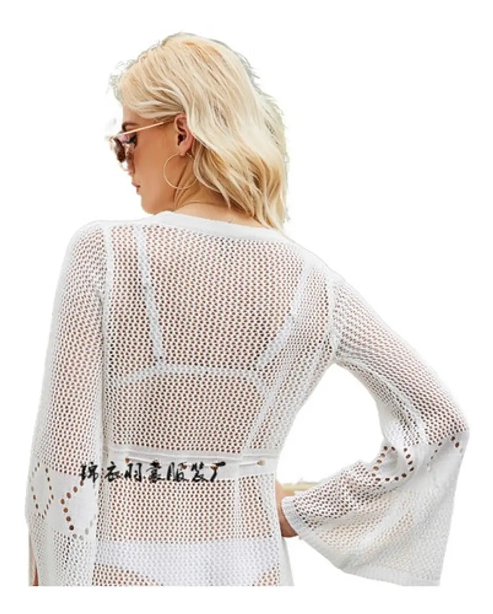 Blusa Blanca Manga Larga De Mujer Talla Única 2
