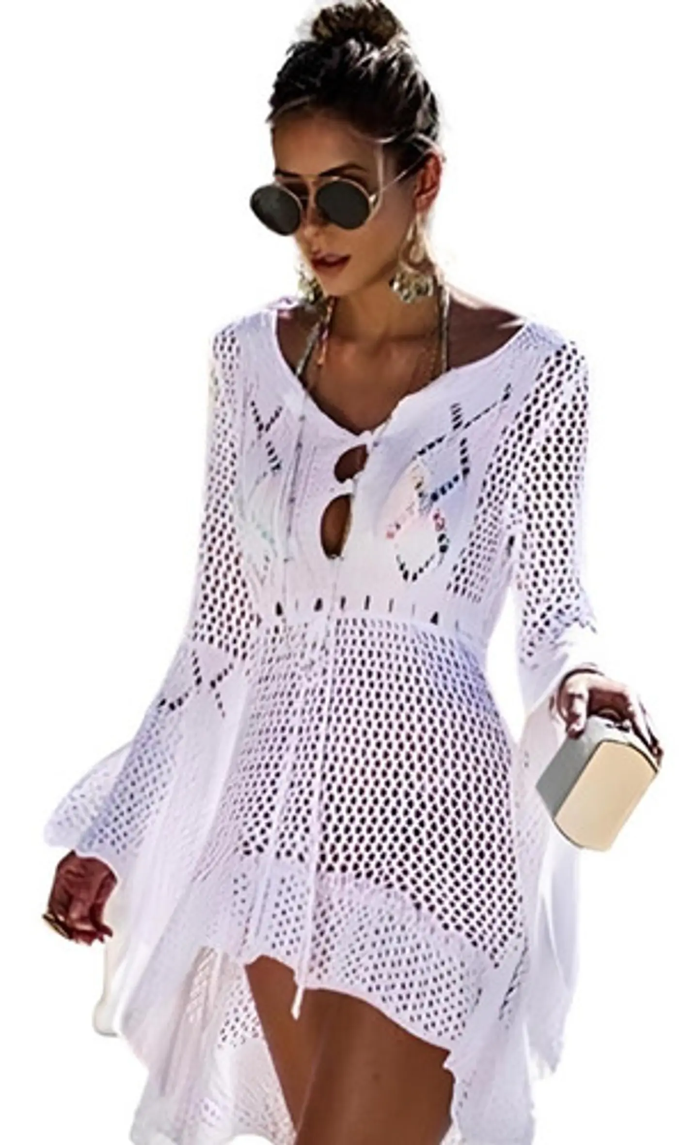 Blusa Blanca Manga Larga De Mujer Talla Única 4