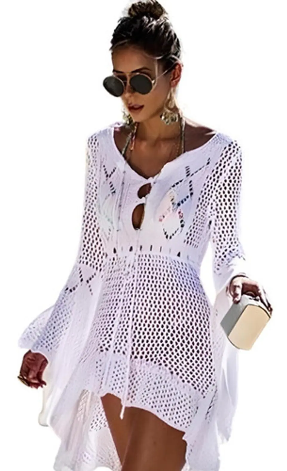 Blusa Blanca Manga Larga De Mujer Talla Única 4