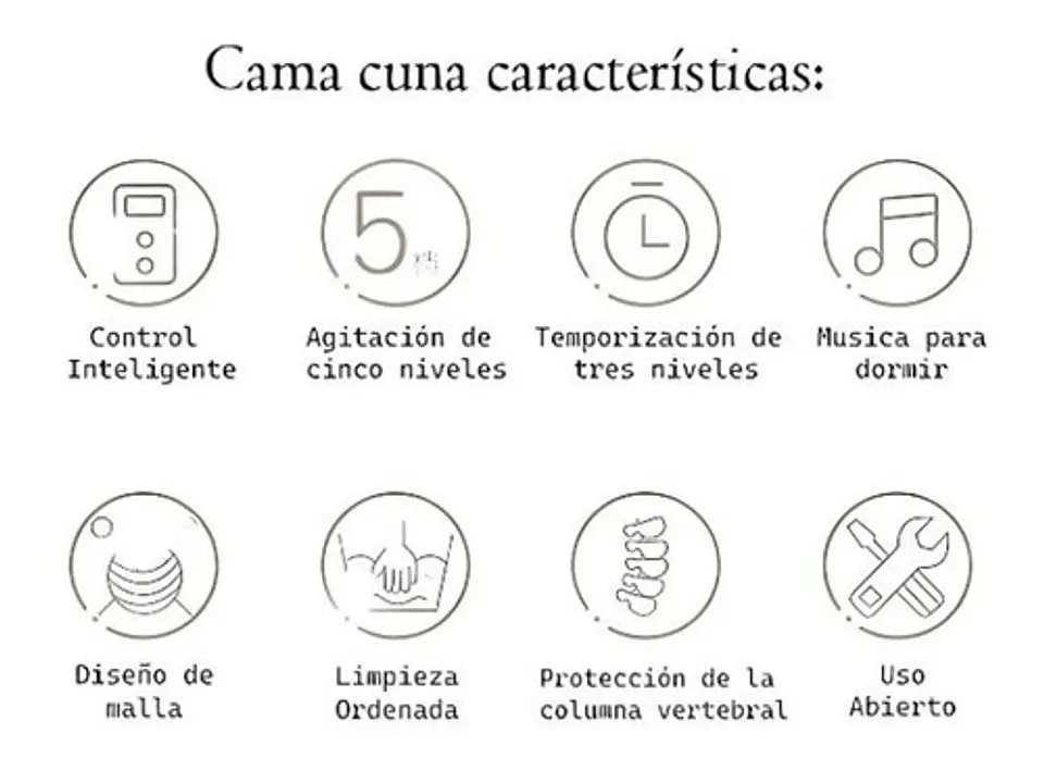 Cama Cuna Mecedora Eléctrica Para Bebé Portátil 5
