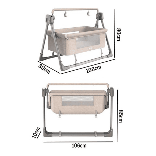 Cama Cuna Mecedora Eléctrica Para Bebé Portátil 13